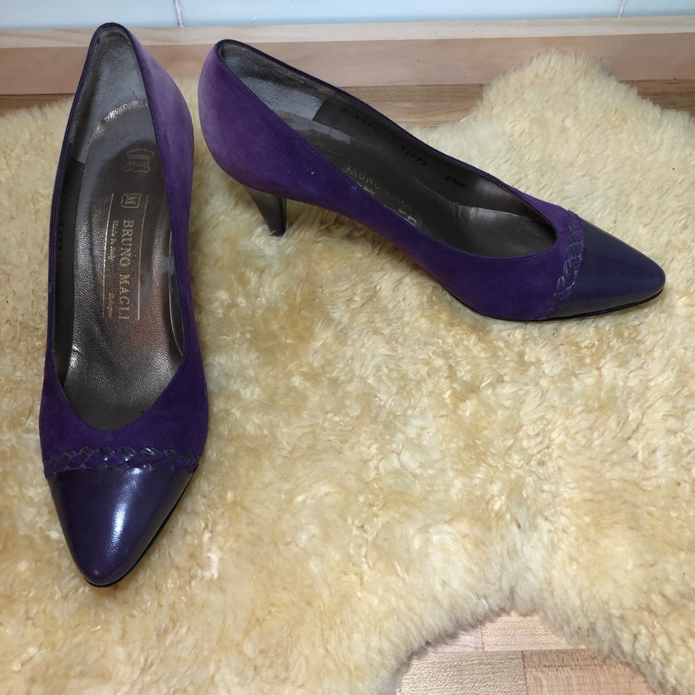 Bruno Magli Leather And Suede Heels